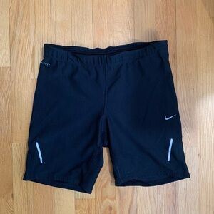 Nike Black Biker Shorts with Elastic Waistband and Reflective Details